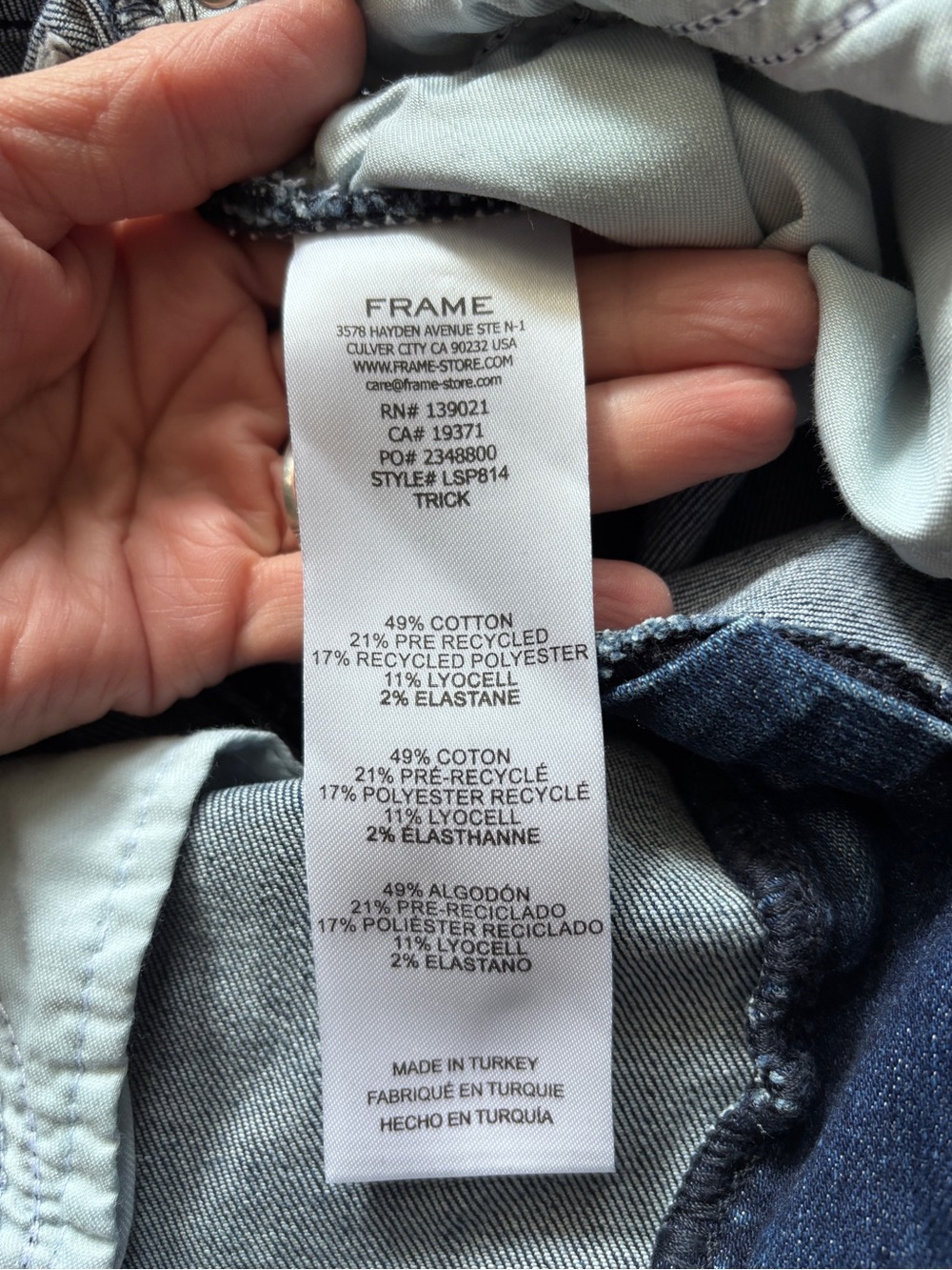 FRAME Le Slim Palazzo-Trick Wide Leg High Rise Designer Dark Wash Jeans Size 29 - Picture 8 of 14